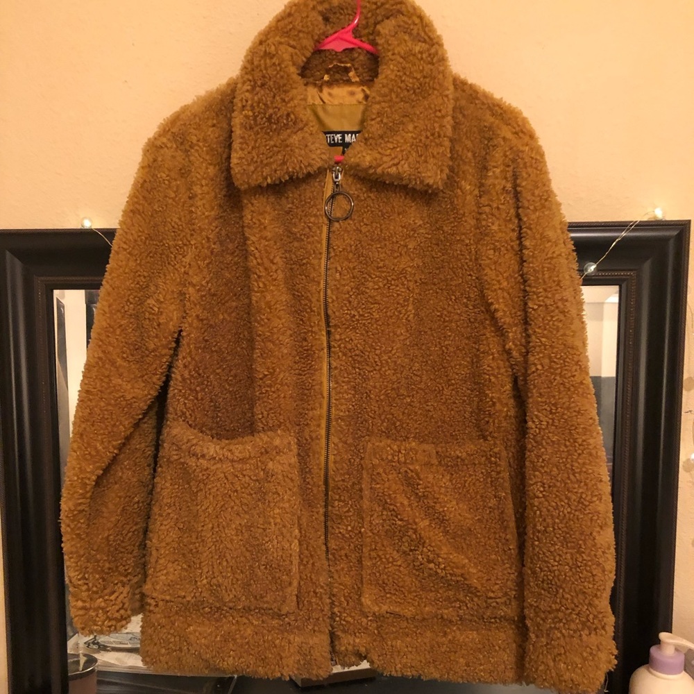 Steve madden zip up teddy jacket